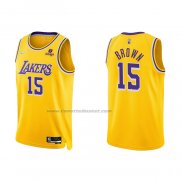 Maglia Los Angeles Lakers Jabari Brown NO 15 75th Anniversary 2021-22 Giallo