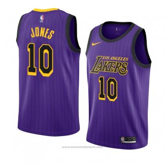 Maglia Los Angeles Lakers Jemerrio Jones #10 Citta 2018-19 Viola