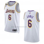 Maglia Los Angeles Lakers LeBron James #6 Association 2022-23 Bianco
