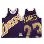 Maglia Los Angeles Lakers Lebron James #23 Mitchell & Ness Big Face Viola