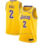 Maglia Los Angeles Lakers Lonzo Ball #2 Icon 2018 Giallo