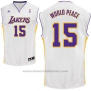 Maglia Los Angeles Lakers Metta World Peace #15 Bianco