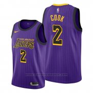 Maglia Los Angeles Lakers Quinn Cook #2 Citta Viola