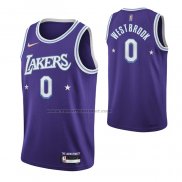 Maglia Los Angeles Lakers Russell Westbrook NO 0 Citta Edition 2021-22 Verde