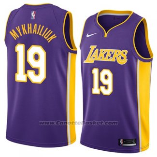 Maglia Los Angeles Lakers Sviatoslav Mykhailiuk #19 Statement 2018 Viola