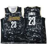 Maglia Luci della citta Los Angeles Lakers LeBron James #23 Nero