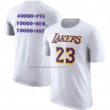 Maglia Manica Corta Los Angeles Lakers James No 23 Commemorative Bianco1