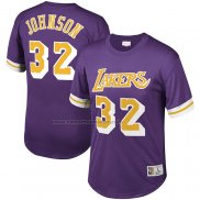 Maglia Manica Corta Los Angeles Lakers Magic Johnson NO 32 Viola