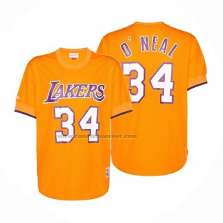 Maglia Manica Corta Los Angeles Lakers Shaquille O'neal NO 34 Giallo