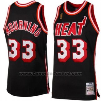 Maglia Miami Heat Alonzo Mourning #33 Retro Nero