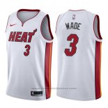 Maglia Miami Heat Dwyane Wade #3 Association 2017-18 Bianco