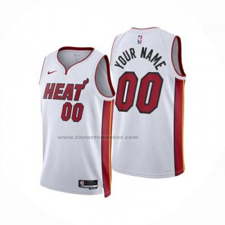 Maglia Miami Heat Personalizzate Association 2024-25 Bianco