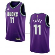 Maglia Milwaukee Bucks Brook Lopez #11 Classic 2022-23 Viola