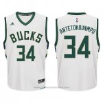 Maglia Milwaukee Bucks Giannis Antetokounmpo #34 Bianco