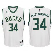 Maglia Milwaukee Bucks Giannis Antetokounmpo #34 Bianco