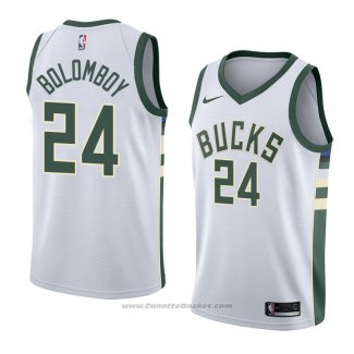 Maglia Milwaukee Bucks Joel Bolomboy #24 Association 2018 Bianco