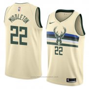 Maglia Milwaukee Bucks Khris Middleton #22 Citta 2018 Crema