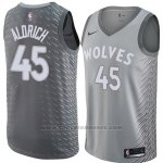 Maglia Minnesota Timberwolves Cole Aldrich #45 Citta 2018 Grigio