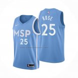 Maglia Minnesota Timberwolves Derrick Rose #25 Citta Blu