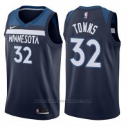 Maglia Minnesota Timberwolves Karl-Anthony Towns #32 2017-18 Blu