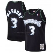 Maglia Minnesota Timberwolves Stephon Marbury #3 Mitchell & Ness 1997-98 Nero