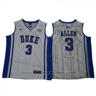 Maglia NCAA Duke Blue Devils Garyson Allen #3 Bianco