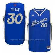 Maglia Natale 2015 Golden State Warriors Stephen Curry #30 Blu