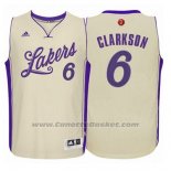 Maglia Natale 2015 Los Angeles Lakers Jordan Clarkson #6 Bianco