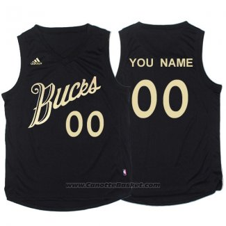 Maglia Natale 2016 Milwaukee Bucks Adidas Personalizzate Nero