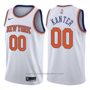 Maglia New York Knicks Enes Kanter #00 Association 2017-18 Bianco