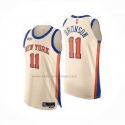 Maglia New York Knicks Jalen Brunson No 11 Citta Authentic 2025-26 Crema