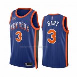 Maglia New York Knicks Josh Hart #3 Citta 2023-24 Blu