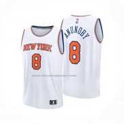 Maglia New York Knicks Og Anunoby No 8 Association 2025-26 Bianco