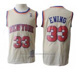 Maglia New York Knicks Patrick Ewing Retro #33 Crema
