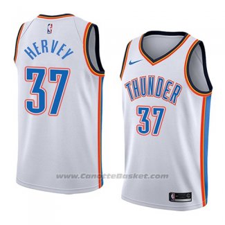 Maglia Oklahoma City Thunder Kevin Hervey #37 Association 2018 Bianco