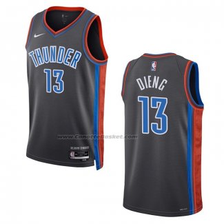 Maglia Oklahoma City Thunder Ousmane Dieng #13 Citta 2022-23 Grigio