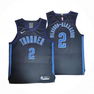 Maglia Oklahoma City Thunder Shai Gilgeous-Alexander #2 Earned Autentico Nero