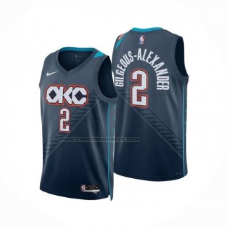 Maglia Oklahoma City Thunder Shai Gilgeous Alexander No 2 Citta 2025-26 Blu