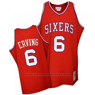 Maglia Philadelphia 76 Retroers Julius Erving #6 Retro Rosso