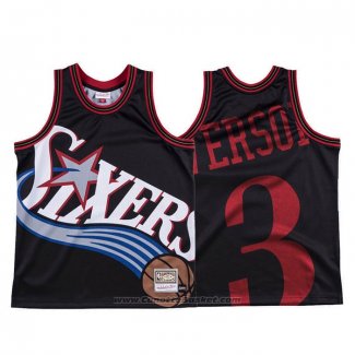 Maglia Philadelphia 76ers Allen Iverson #3 Mitchell & Ness Big Face Nero