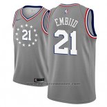 Maglia Philadelphia 76ers Joel Embiid #21 Citta 2018-19 Grigio