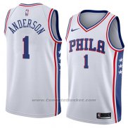 Maglia Philadelphia 76ers Justin Anderson #1 Association 2018 Bianco