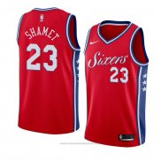 Maglia Philadelphia 76ers Landry Shamet #23 Statement 2017-18 Rosso2