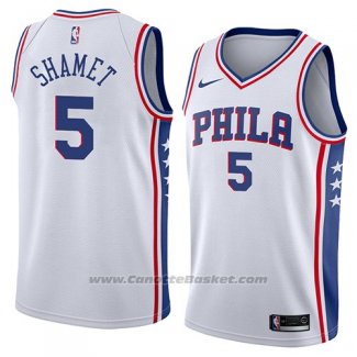 Maglia Philadelphia 76ers Landry Shamet #5 Association 2018 Bianco