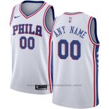 Maglia Philadelphia 76ers Nike Personalizzate 17-18 Bianco