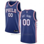 Maglia Philadelphia 76ers Nike Personalizzate 17-18 Blu