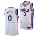 Maglia Philadelphia 76ers Tyrese Maxey #0 Association 2020-21 Bianco
