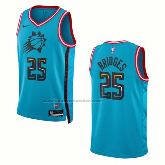 Maglia Phoenix Suns Mikal Bridges #25 Citta 2022-23 Blu