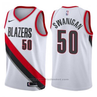 Maglia Portland Trail Blazers Caleb Swanigan #50 Association 2017-18 Bianco