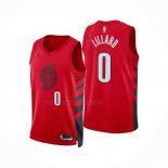 Maglia Portland Trail Blazers Damian Lillard No 0 Statement 2025-26 Rosso